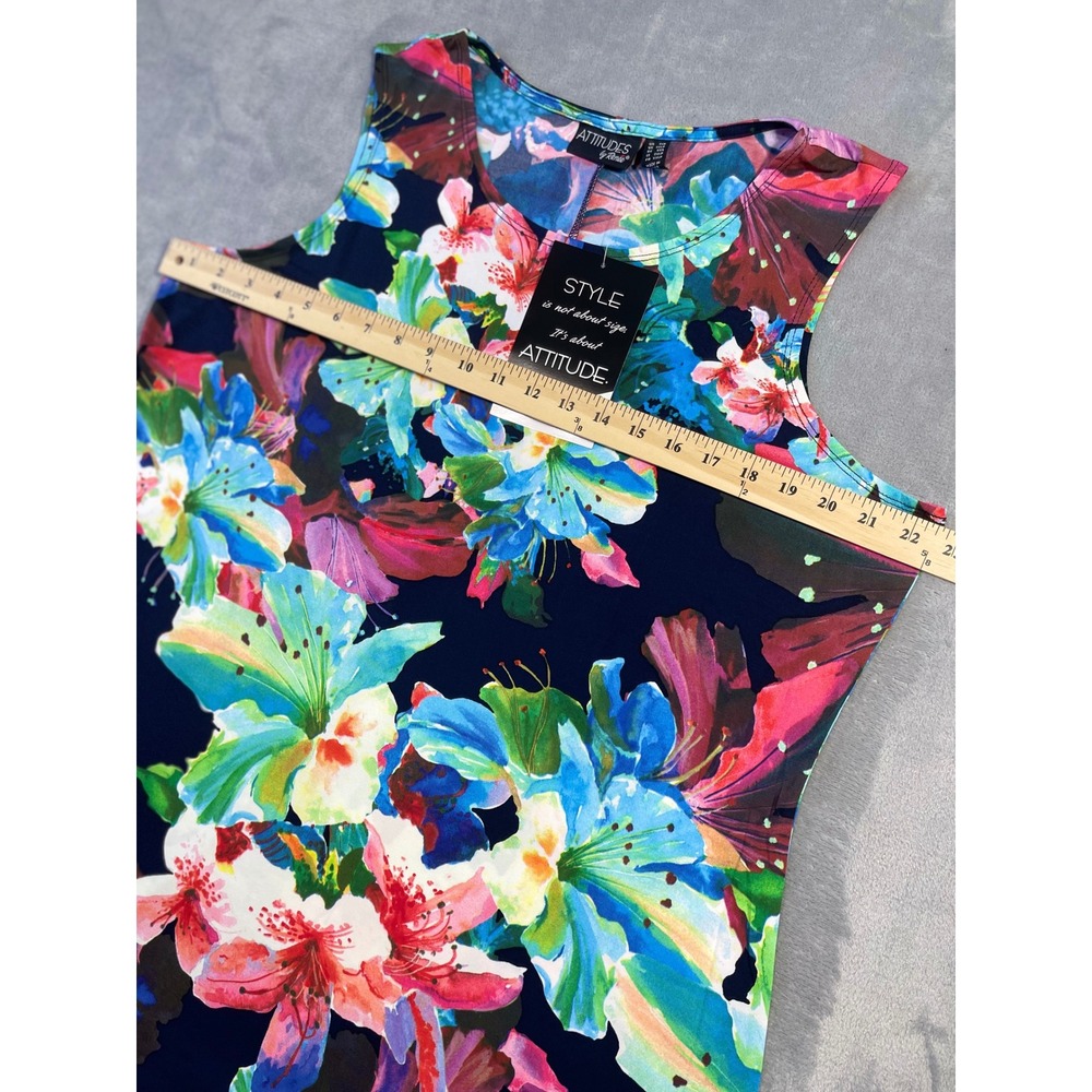 Attitudes by Renee Dress Set NWT Womens XL Floral 2XL Navy Cold Shoulder 2-Piece - Picture 5 of 10